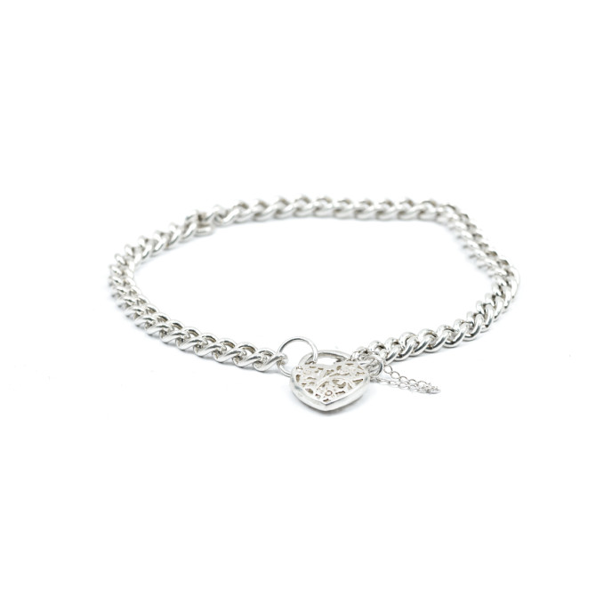 Bratara zale cuban s inimoara Argint