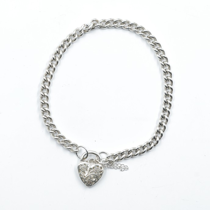 Bratara zale cuban s inimoara Argint