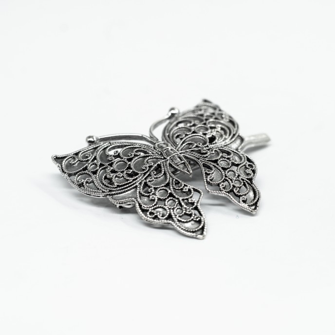 Agrafa de par fluture filigran Argint