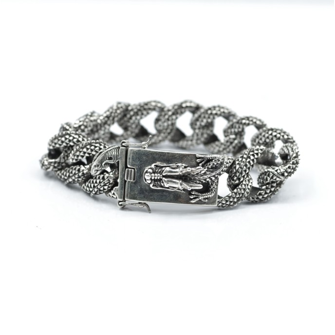 Bratara flexibila solzi de dragon Argint