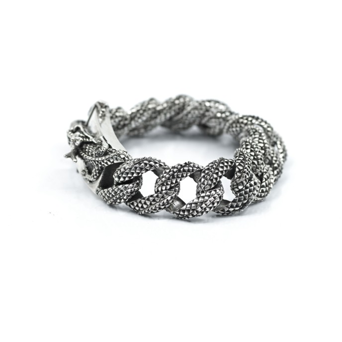 Bratara flexibila solzi de dragon Argint