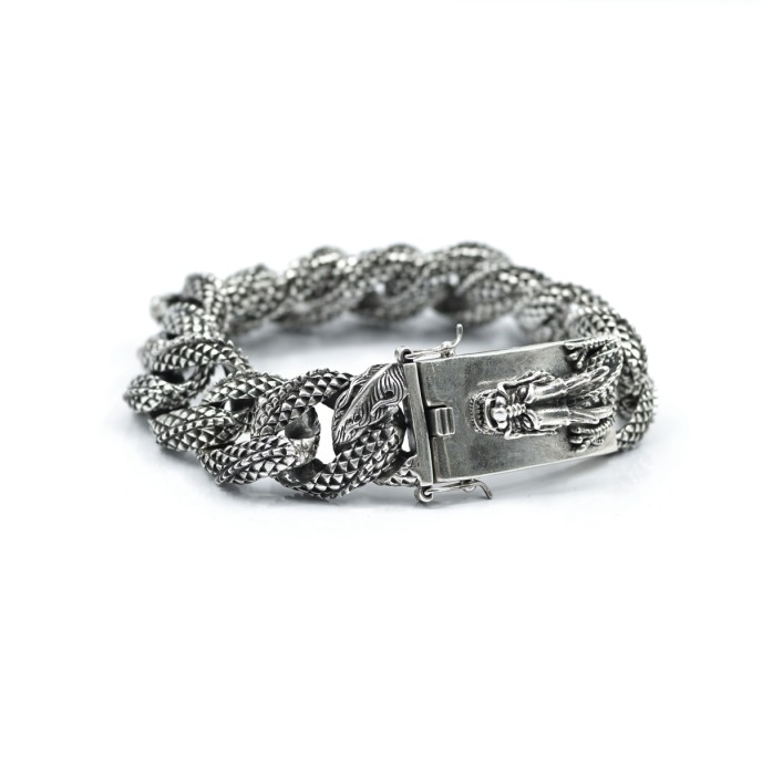 Bratara flexibila solzi de dragon Argint