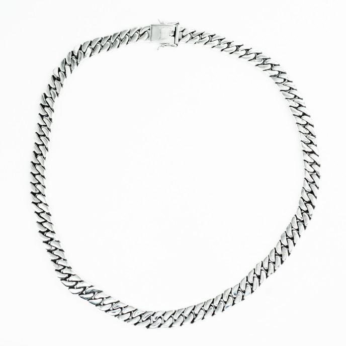 Colier tip panzer 7mm Argint