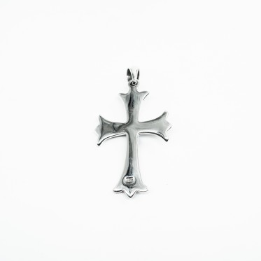 Pandantiv gotic cruce bulina L Argint