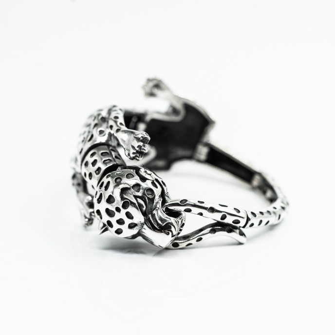 Bratara fixa corp pantera Argint