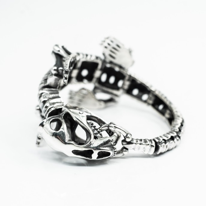Bratara fixa schelet de pantera Argint