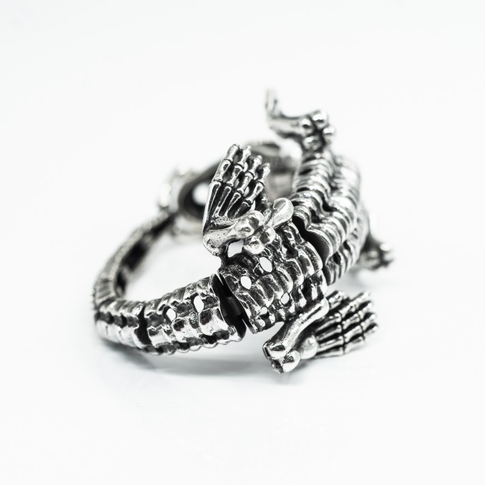 Bratara fixa schelet de pantera Argint