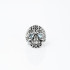 Inel craniu broderie cz blue Argint