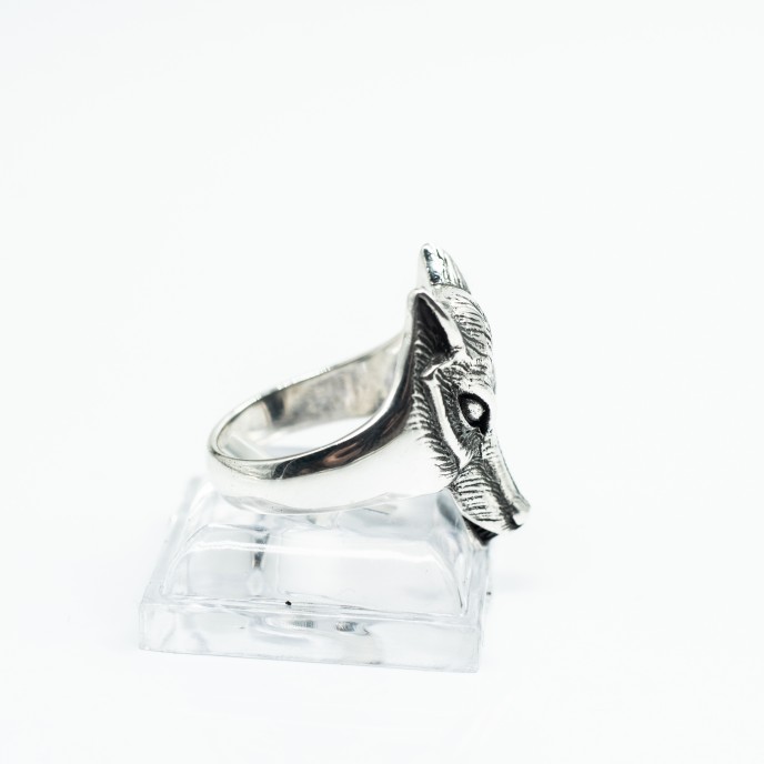 Inel cap de lup Argint