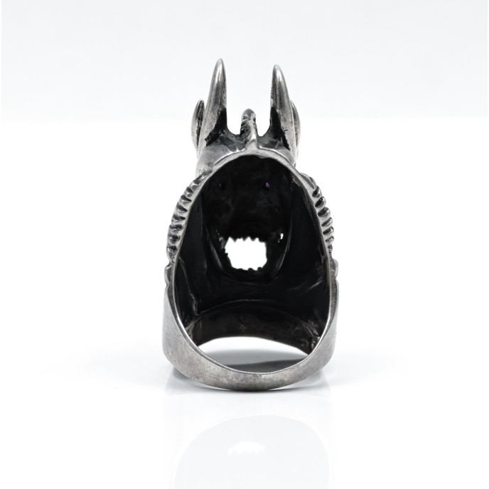 Inel cap dragon inalt Argint