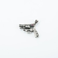 Pandantiv pistol craniu stelute Argint