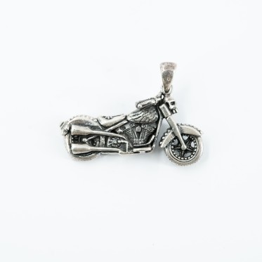 Pandantiv motocicleta cap de mort Argint