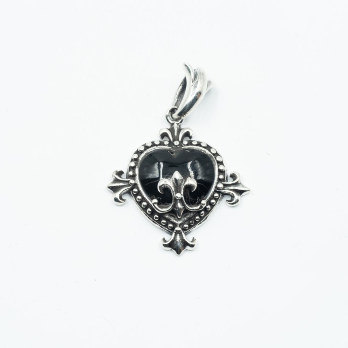 Pandantiv inima fleur de lys Argint