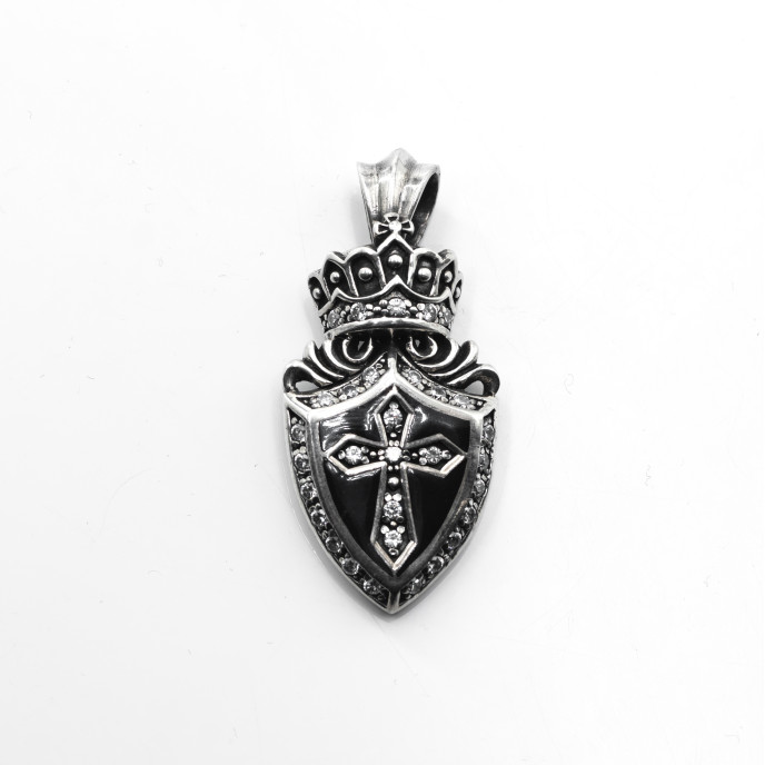 Pandantiv blazon coroana regala crucifix Argint