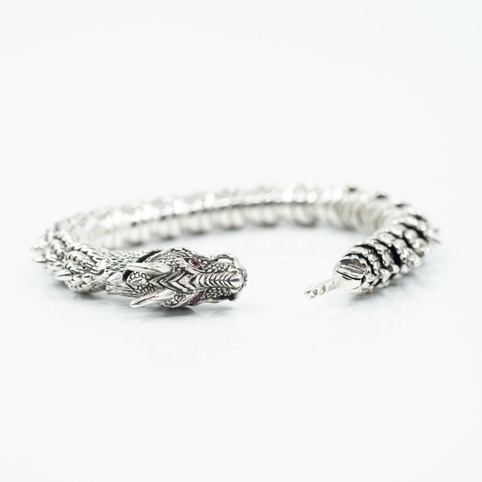 Bratara flexibila dragon tepos Argint