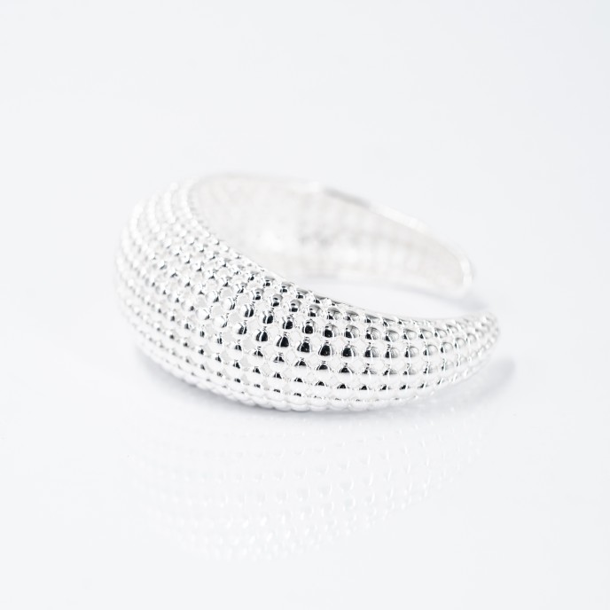 Bratara fixa bombata puncte Argint