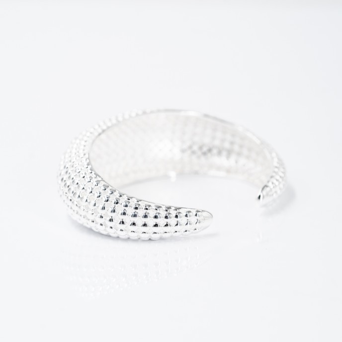 Bratara fixa bombata puncte Argint