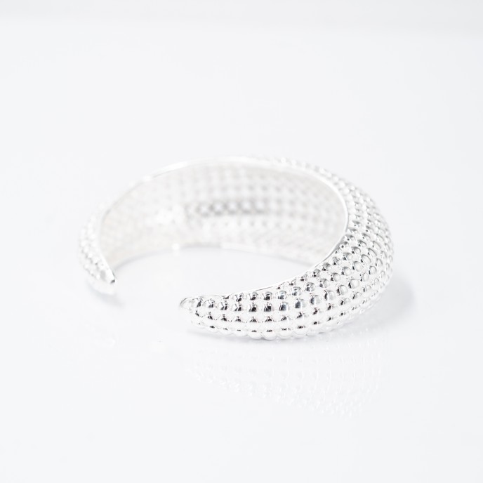 Bratara fixa bombata puncte Argint