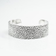 Bratara fixa hammered 20mm Argint