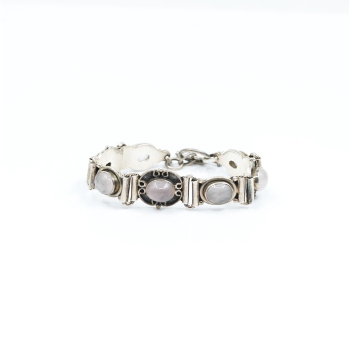 Bratara ovale cuart roz Argint