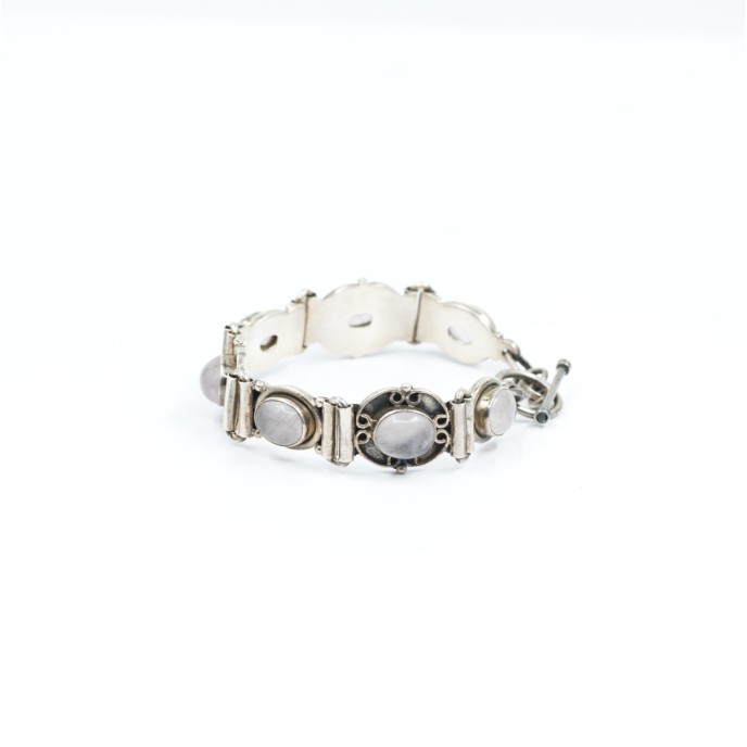 Bratara ovale cuart roz Argint