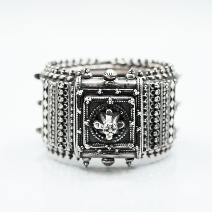 Bratara fixa lata con 5.7cm Argint