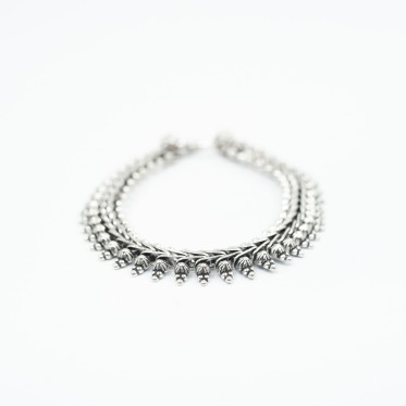 Bratara flexibila spic model flori Argint