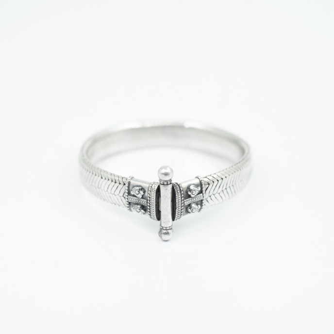 Bratara model sarpe plat paun Argint