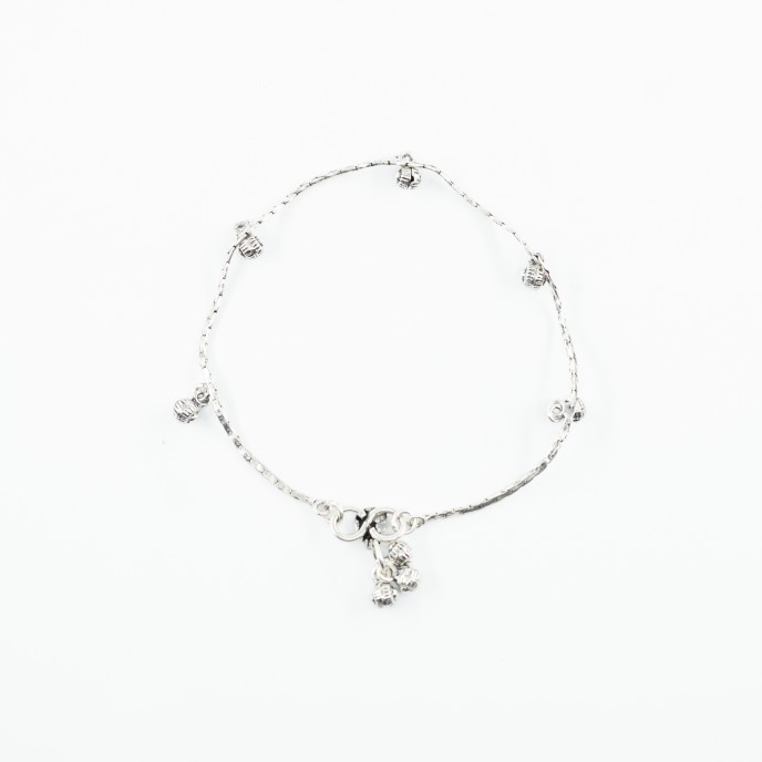 Bratara picior lant bulina floare Argint