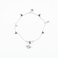 Bratara picior inima flori triunghi Argint