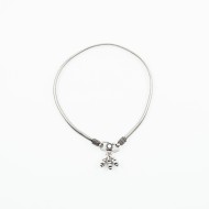 Bratara picior lant sarpe plat Argint