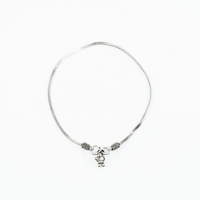 Bratara picior lant sarpe aplatizat Argint