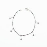 Bratara picior lant fox clopotei Argint