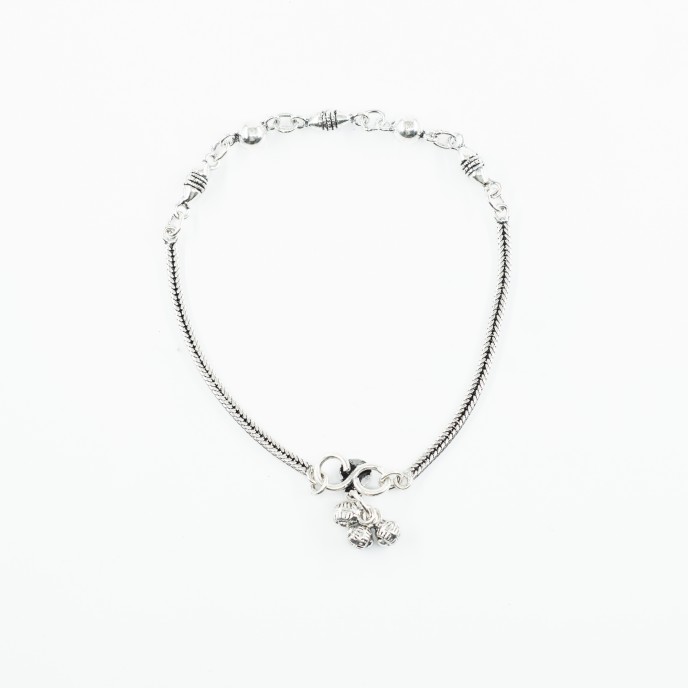 Bratara picior conuri si bile Argint