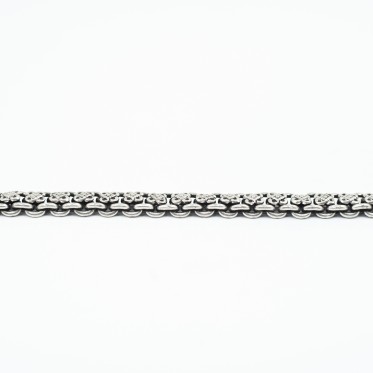 Bratara flexibila model floral patrat Argint