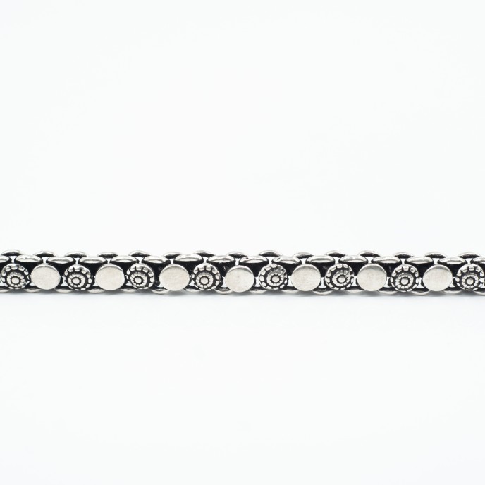 Bratara flexibila buline si flori Argint