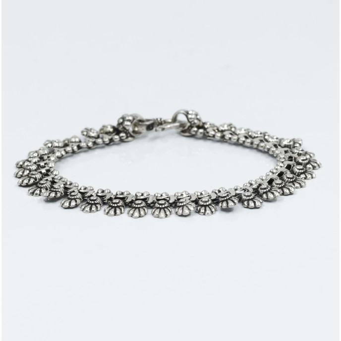 Bratara flexibila flori Argint