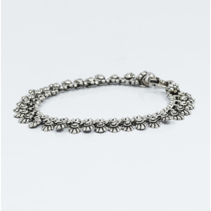 Bratara flexibila flori Argint