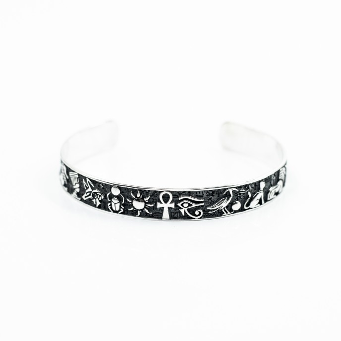 Bratara fixa simboluri Egiptene Argint