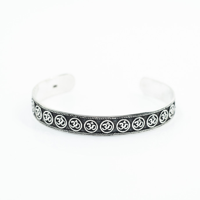 Bratara fixa simbol Aum Argint