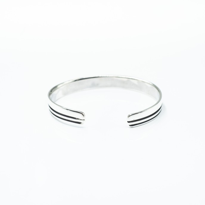 Bratara fixa plata doua linii Argint