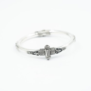 Bratara fixa India decor Argint