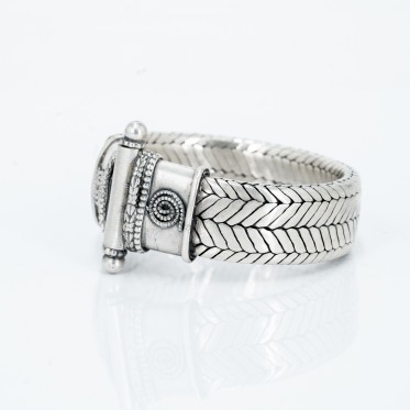 Bratara tip sarpe plat spirala Argint