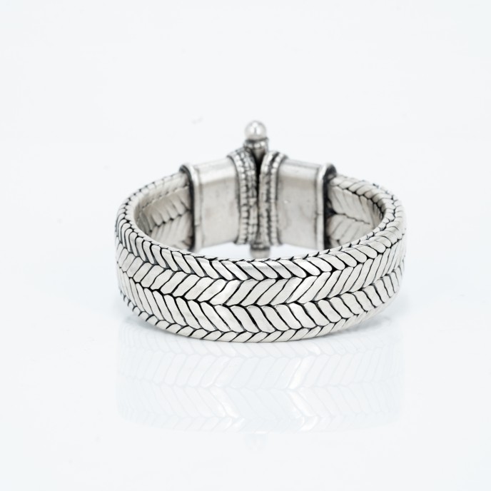 Bratara tip sarpe plat spirala Argint