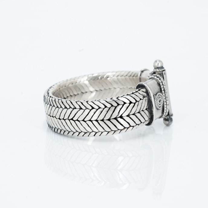 Bratara tip sarpe plat spirala Argint