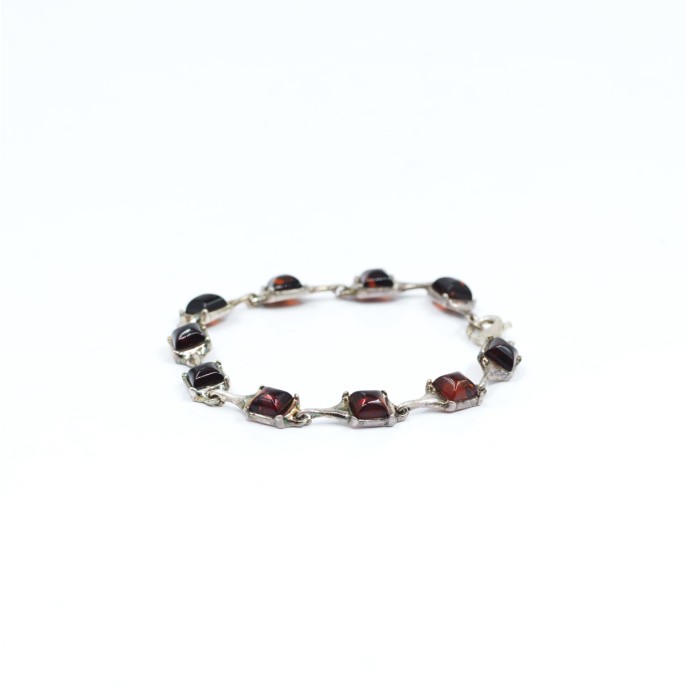 Bratara flexibila chihlimbare patrate Argint