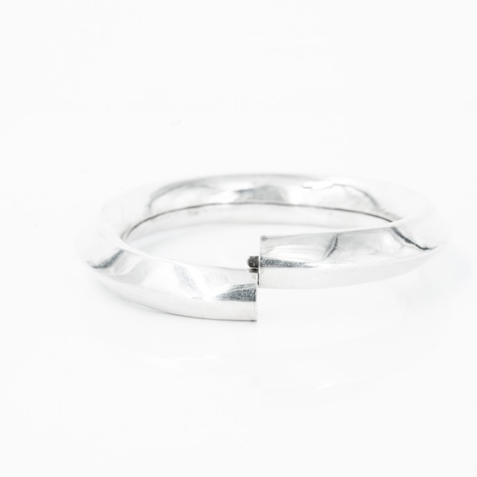 Bratara fixa circulara rombica Argint