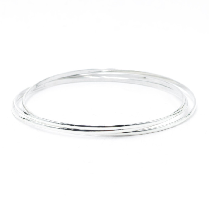 Bratara fixa rotunda semicerc 2*3*67mm Argint