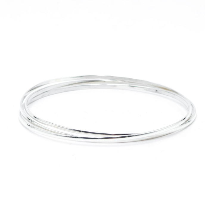 Bratara fixa rotunda semicerc 2*3*67mm Argint