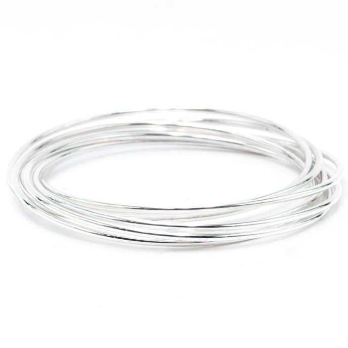 Bratara fixa rotunda 2*7*65mm Argint
